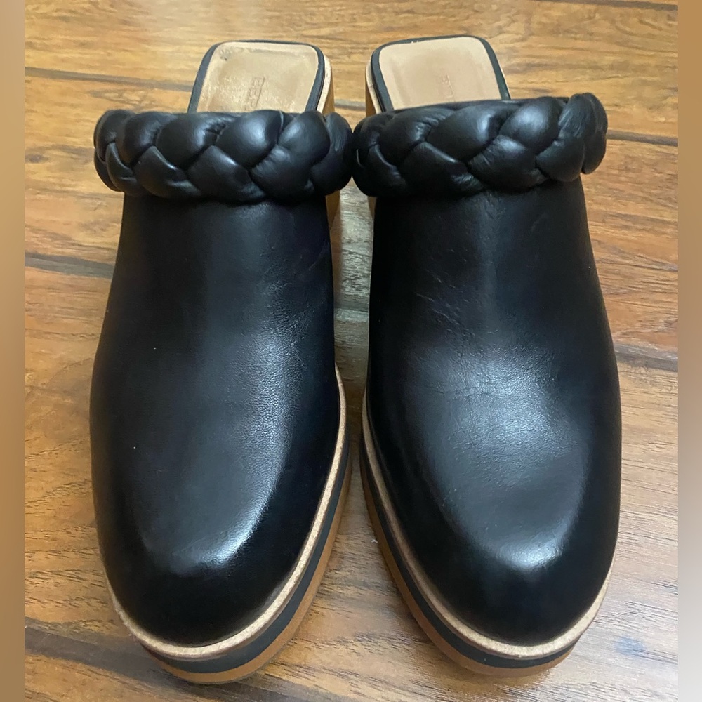 Bernardo Saffia Black Leather Mule Clogs Size 7.5 - Picture 2 of 9